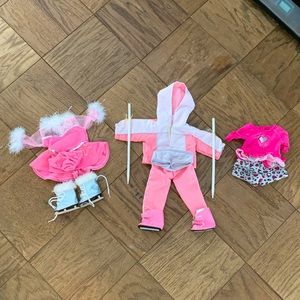 American Girl Pink Ski Outfit Pink Cheetah Print Pajama Set Pink Ice Skating Set